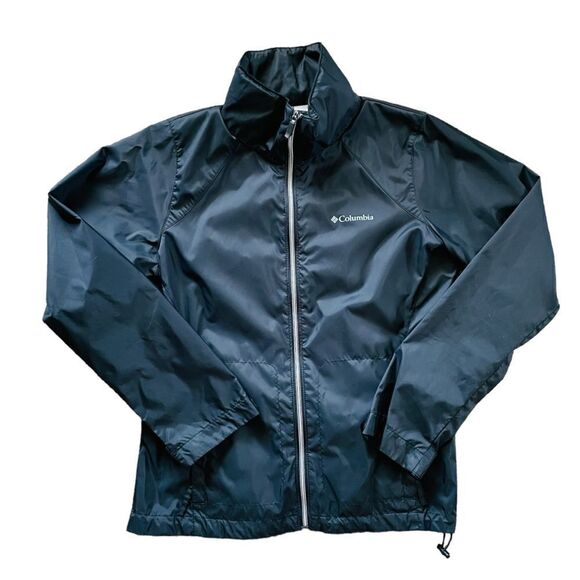 COLUMBIA Rain Jacket Black Size Medium - Picture 1 of 6
